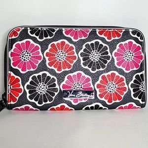 VERA BRADLEY ZIP AROUND WALLET•CHERRY BLOSSOMS